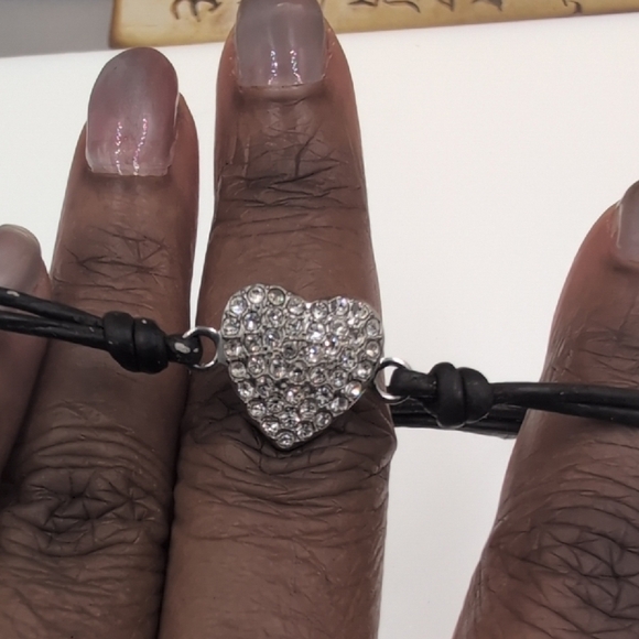 Fossil Silver and Black Crystal Heart Bracelet - Picture 6 of 6